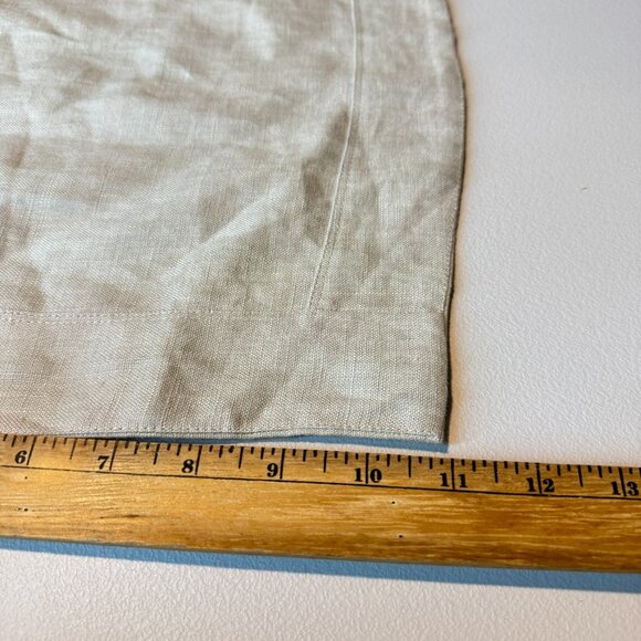 Soft Surroundings Women XL Linen A Line Skirt Beige Stretch Waist Side Slits - Picture 8 of 9